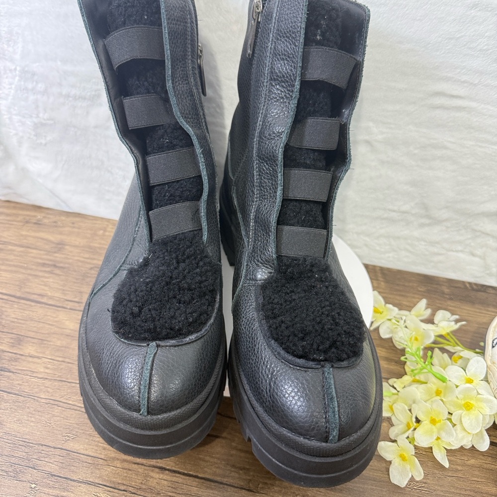 Aquatalia Black Leather Sole Boots